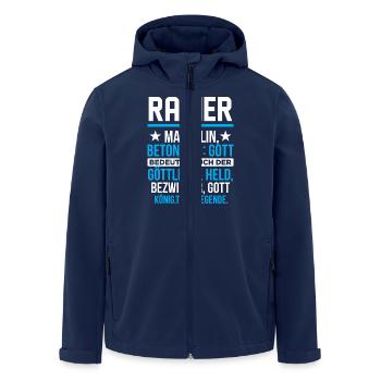 RAINER - Titan - Recycelte Männer Softshell-Jacke von Stanley/Stella - Navy - Vorne - AI Model Male 185 light (185cm)