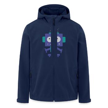 Cute Little Robot - Men’s Recycled Softshell Jacket by Stanley/Stella - navy - Front - AI Model Male 185 light (185cm)