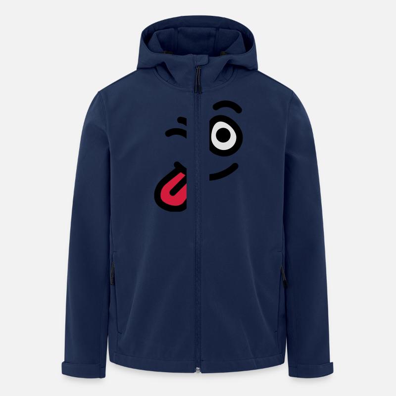 wink_face - Recycelte Männer Softshell-Jacke von Stanley/Stella - Navy