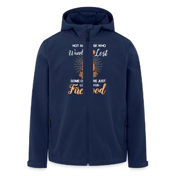 Not All Those Who Wander Are Lost Looking Firewood - Recycelte Männer Softshell-Jacke von Stanley/Stella - Navy - Vorne - AI Model Male 185 light (185cm)