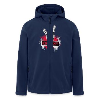 J’ai rock - rock - festival - musique - danse - Veste softshell homme en polyester recyclé Stanley/Stella - marine - Devant - AI Model Male 185 light (185cm)
