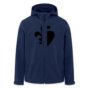 Sacre-Coeur & Fleur de Lys - Men’s Recycled Softshell Jacket by Stanley/Stella - navy - Front - AI Model Male 185 light (185cm)