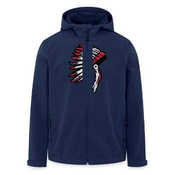 Indianer-Häuptling Kopfschmuck Indian Chief - Recycelte Männer Softshell-Jacke von Stanley/Stella - Navy - Vorne - AI Model Male 185 light (185cm)