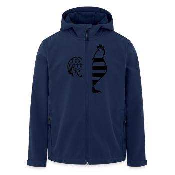 coq breton embleme bretagne nouveau fran - Veste softshell homme en polyester recyclé Stanley/Stella - marine - Devant - AI Model Male 185 light (185cm)
