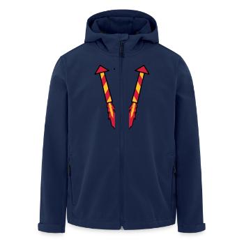 Firework Rockets - Men’s Recycled Softshell Jacket by Stanley/Stella - navy - Front - AI Model Male 185 light (185cm)