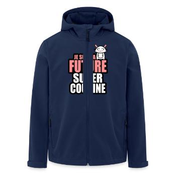 je suis la future super cousine - Veste softshell homme en polyester recyclé Stanley/Stella - marine - Devant - AI Model Male 185 light (185cm)