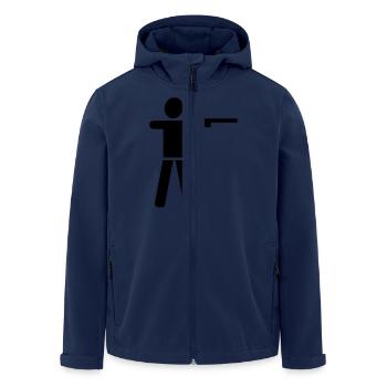 Sports shooting - Men’s Recycled Softshell Jacket by Stanley/Stella - navy - Front - AI Model Male 185 light (185cm)