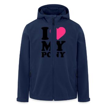 I love my Pony - Men’s Recycled Softshell Jacket by Stanley/Stella - navy - Front - AI Model Male 185 light (185cm)