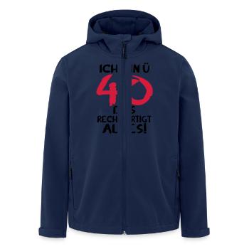 40 Geburtstag ü 40 Geschenk 40. - Recycelte Männer Softshell-Jacke von Stanley/Stella - Navy - Vorne - AI Model Male 185 light (185cm)