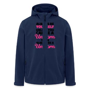 Always be yourself unless you can be a unicorn - Veste softshell homme en polyester recyclé Stanley/Stella - marine - Devant - AI Model Male 185 light (185cm)