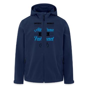 Alte Frau - Fahrrad - Recycelte Männer Softshell-Jacke von Stanley/Stella - Navy - Vorne - AI Model Male 185 light (185cm)