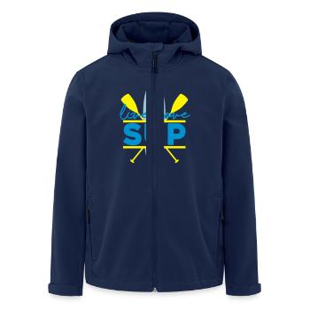 live love SUP - Stand up Paddeling - Wassersport - Men’s Recycled Softshell Jacket by Stanley/Stella - navy - Front - AI Model Male 185 light (185cm)