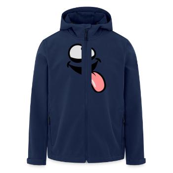 zunge raus augen verwirrt crazy comic cartoon gesi - Recycelte Männer Softshell-Jacke von Stanley/Stella - Navy - Vorne - AI Model Male 185 light (185cm)