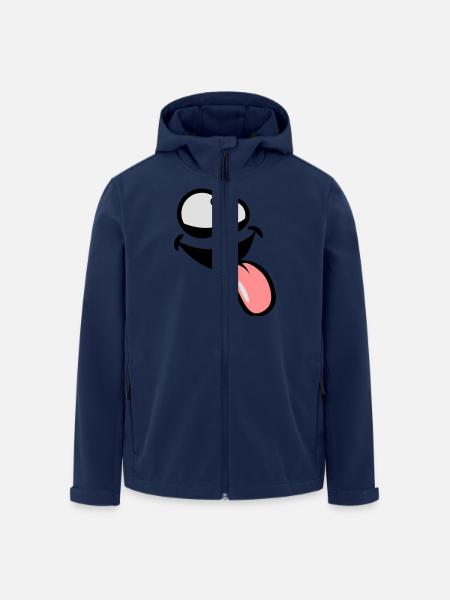 zunge raus augen verwirrt crazy comic cartoon gesi - Recycelte Männer Softshell-Jacke von Stanley/Stella - Navy
