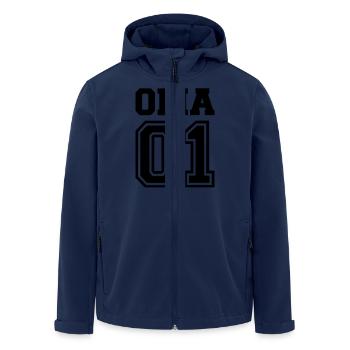 Oma - Recycelte Männer Softshell-Jacke von Stanley/Stella - Navy - Vorne - AI Model Male 185 light (185cm)
