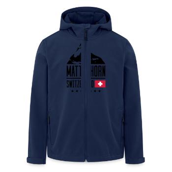 matterhorn switzerland mountain flag - Recycelte Männer Softshell-Jacke von Stanley/Stella - Navy - Vorne - AI Model Male 185 light (185cm)