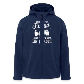 Auto - Bester Freund - Recycelte Männer Softshell-Jacke von Stanley/Stella - Navy - Vorne - AI Model Male 185 light (185cm)