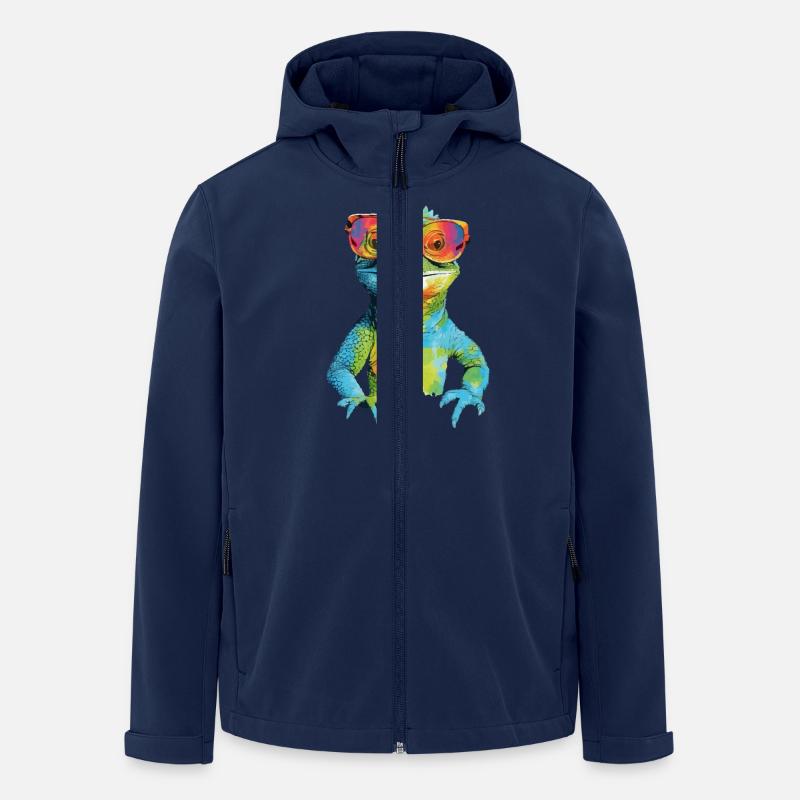 Geck die Brillenechse - Recycelte Männer Softshell-Jacke von Stanley/Stella - Navy