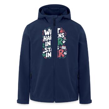 HR secrets stay between us - Men’s Recycled Softshell Jacket by Stanley/Stella - navy - Front - AI Model Male 185 light (185cm)