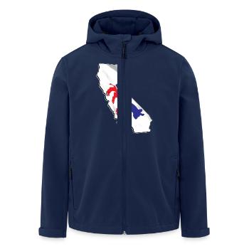 Democrat Flag in California State Map - Men’s Recycled Softshell Jacket by Stanley/Stella - navy - Front - AI Model Male 185 light (185cm)