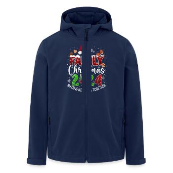 Christmas tape background movie holiday design - Men’s Recycled Softshell Jacket by Stanley/Stella - navy - Front - AI Model Male 185 light (185cm)