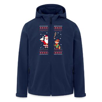 Ugly Christmas Santa Dabbing Elf Rentier - Recycelte Männer Softshell-Jacke von Stanley/Stella - Navy - Vorne - AI Model Male 185 light (185cm)