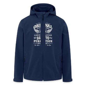 Original 2008 Vintage Vintage Retro Birthday - Men’s Recycled Softshell Jacket by Stanley/Stella - navy - Front - AI Model Male 185 light (185cm)