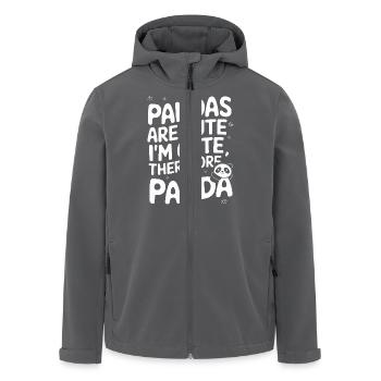 Panda Bear Panda Animal Pandas - Men’s Recycled Softshell Jacket by Stanley/Stella - anthracite - Front - AI Model Male 185 light (185cm)