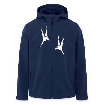 Papageien-Fußabdrücke - Recycelte Männer Softshell-Jacke von Stanley/Stella - Navy - Vorne - AI Model Male 185 light (185cm)