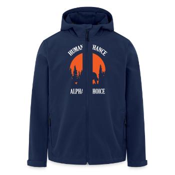 Human By Chance Alpha By Choice Wolf - Recycelte Männer Softshell-Jacke von Stanley/Stella - Navy - Vorne - AI Model Male 185 light (185cm)