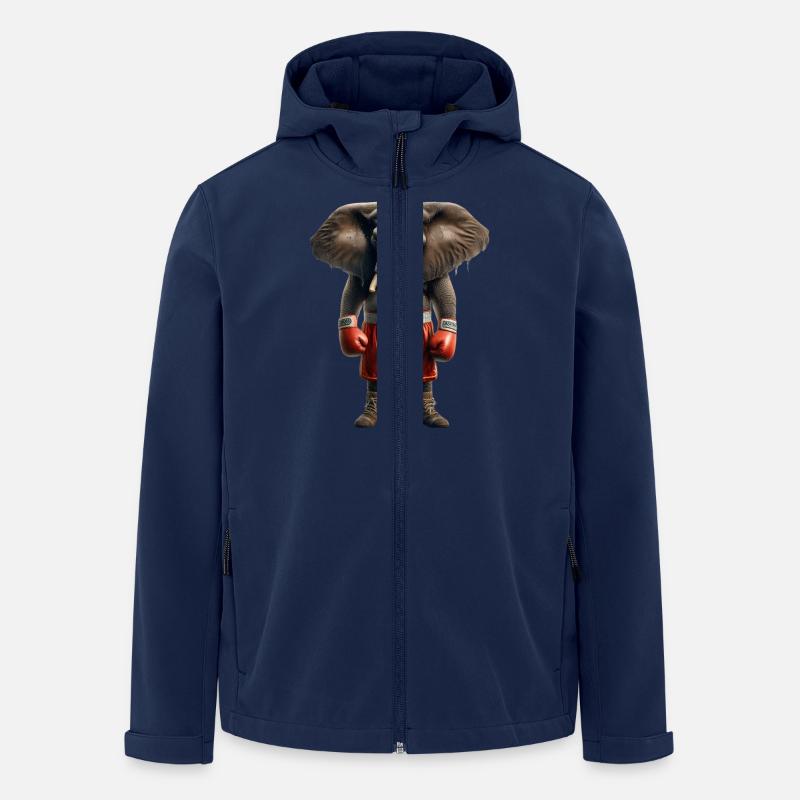 Elefant mit Boxhandschuhen - Recycelte Männer Softshell-Jacke von Stanley/Stella - Navy