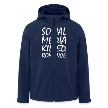 social media killed romance - Men’s Recycled Softshell Jacket by Stanley/Stella - navy - Front - AI Model Male 185 light (185cm)