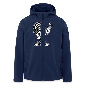 Dreadlock Smoker - Stoned man - High & Happy - Recycelte Männer Softshell-Jacke von Stanley/Stella - Navy - Vorne - AI Model Male 185 light (185cm)