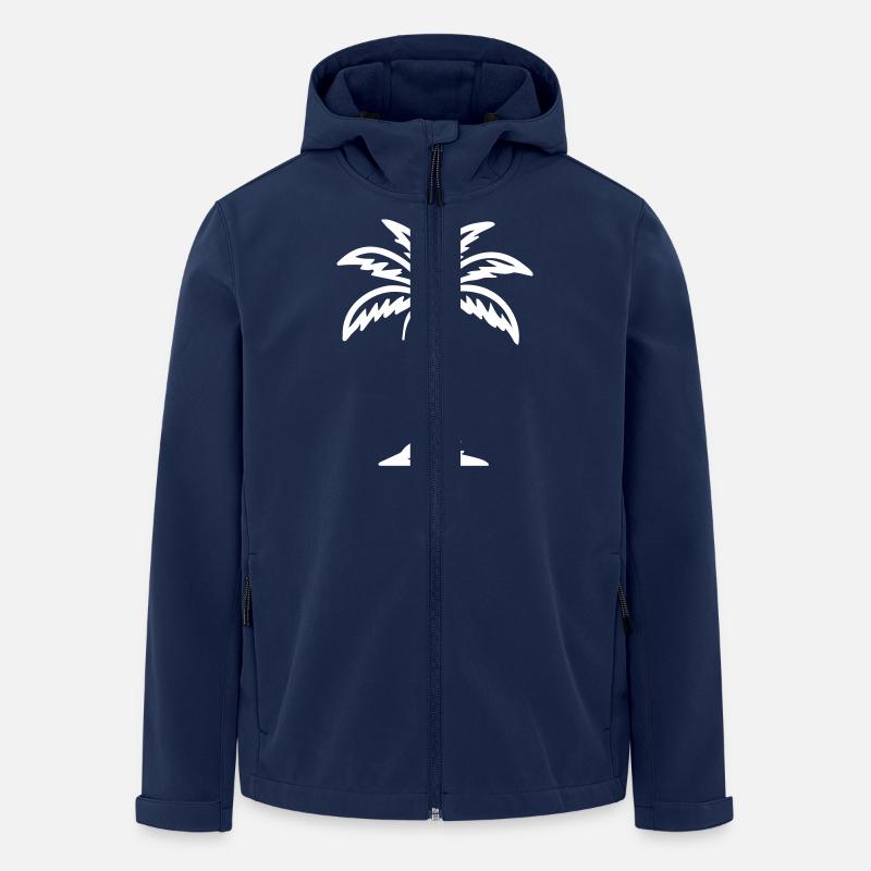 Icône d’été de palmier - Veste softshell homme en polyester recyclé Stanley/Stella - marine
