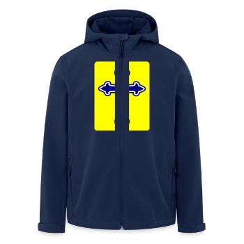 Symbole de la croix - Veste softshell homme en polyester recyclé Stanley/Stella - marine - Devant - AI Model Male 185 light (185cm)