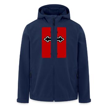 Cross symbol - Men’s Recycled Softshell Jacket by Stanley/Stella - navy - Front - AI Model Male 185 light (185cm)