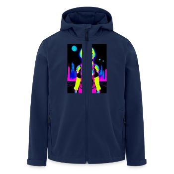 Cosmic Explorer - Recycelte Männer Softshell-Jacke von Stanley/Stella - Navy - Vorne - AI Model Male 185 light (185cm)