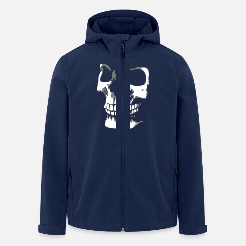Visage de crâne 3D gauche - Veste softshell homme en polyester recyclé Stanley/Stella - marine