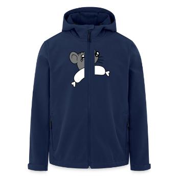 Maus großes Würstchen essen Hunger Wurst Grillen - Recycelte Männer Softshell-Jacke von Stanley/Stella - Navy - Vorne - AI Model Male 185 light (185cm)