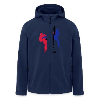 Taekwondo icône - Veste softshell homme en polyester recyclé Stanley/Stella - marine - Devant - AI Model Male 185 light (185cm)