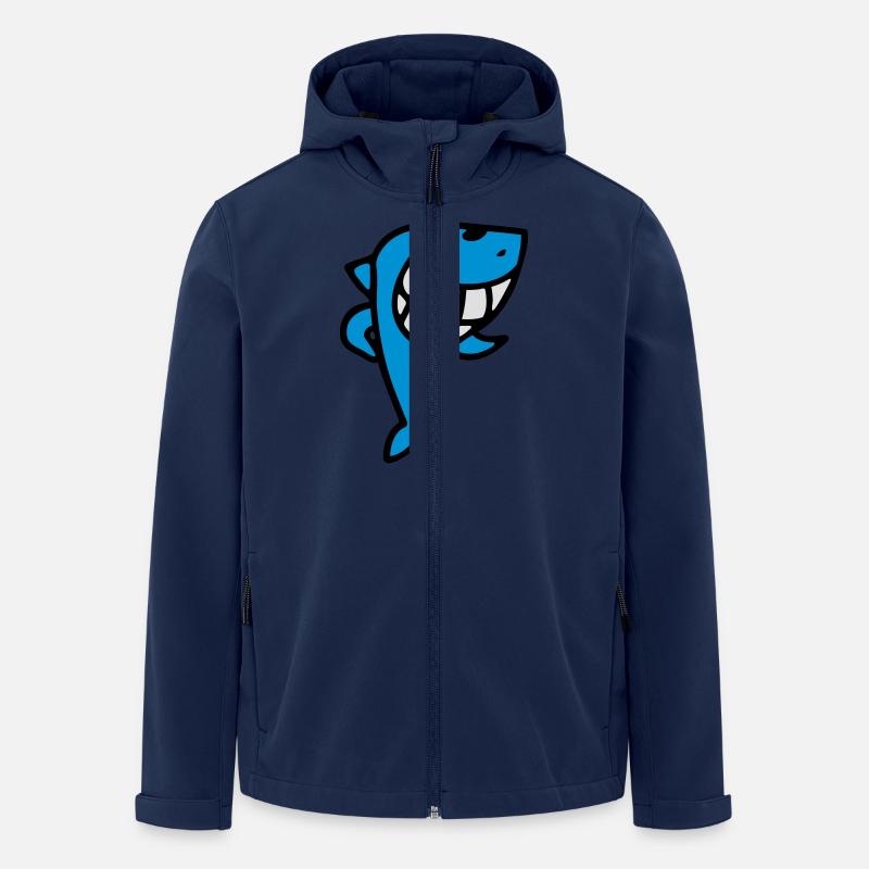 Grinsender Hai - Recycelte Männer Softshell-Jacke von Stanley/Stella - Navy