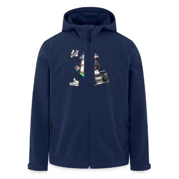80s Retro Funky Design - Men’s Recycled Softshell Jacket by Stanley/Stella - navy - Front - AI Model Male 185 light (185cm)