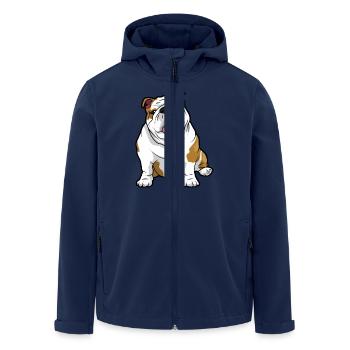 English Bulldog Dog - Men’s Recycled Softshell Jacket by Stanley/Stella - navy - Front - AI Model Male 185 light (185cm)
