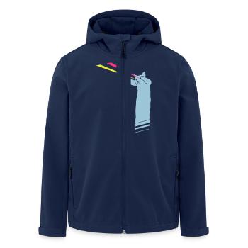 LaserLolCat - Men’s Recycled Softshell Jacket by Stanley/Stella - navy - Front - AI Model Male 185 light (185cm)