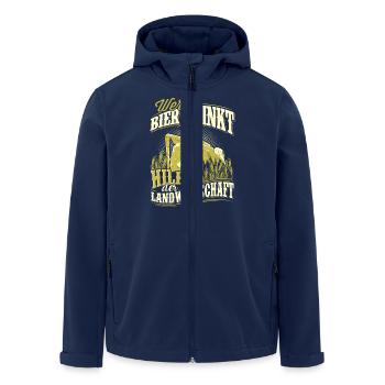 Bier Beerpong Saufen Weizenbier Landwirtschaft - Recycelte Männer Softshell-Jacke von Stanley/Stella - Navy - Vorne - AI Model Male 185 light (185cm)