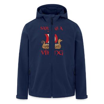 Vikings: Sail Like A Viking - Men’s Recycled Softshell Jacket by Stanley/Stella - navy - Front - AI Model Male 185 light (185cm)