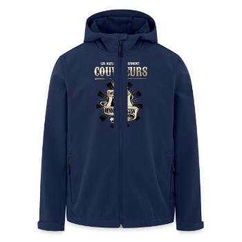 Meilleurs couvreurs - Veste softshell homme en polyester recyclé Stanley/Stella - marine - Devant - AI Model Male 185 light (185cm)