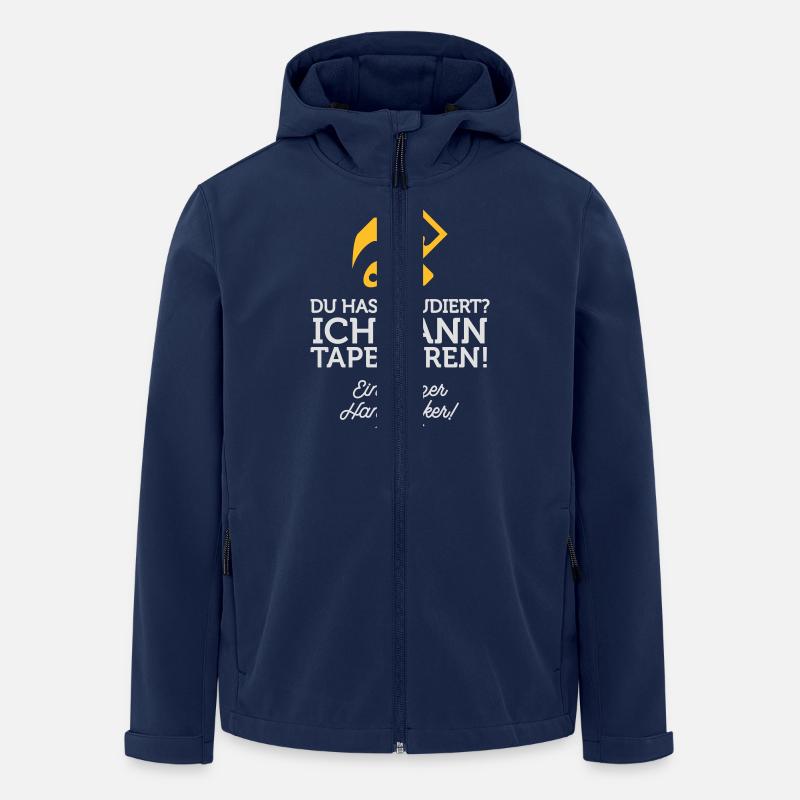 Du hast studiert, ich kann dafür tapezieren! - Recycelte Männer Softshell-Jacke von Stanley/Stella - Navy