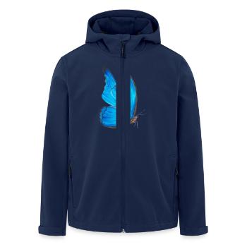 blauer Schmetterling - Recycelte Männer Softshell-Jacke von Stanley/Stella - Navy - Vorne - AI Model Male 185 light (185cm)