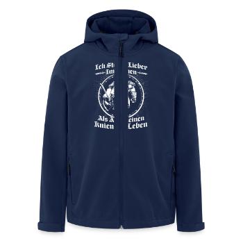 Wikinger - stehend - Recycelte Männer Softshell-Jacke von Stanley/Stella - Navy - Vorne - AI Model Male 185 light (185cm)
